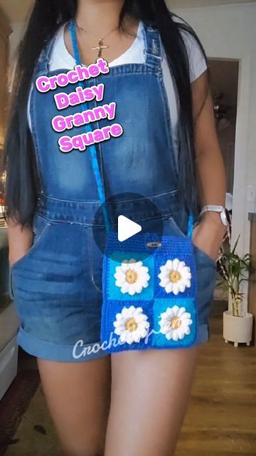 Granny Square Sling Bag, Square Sling Bag, Crochet Daisy Granny Square, Sling Bag Crochet, Daisy Granny Square, Crochet Daisy, March 7, Bag Crochet, Sling Bag