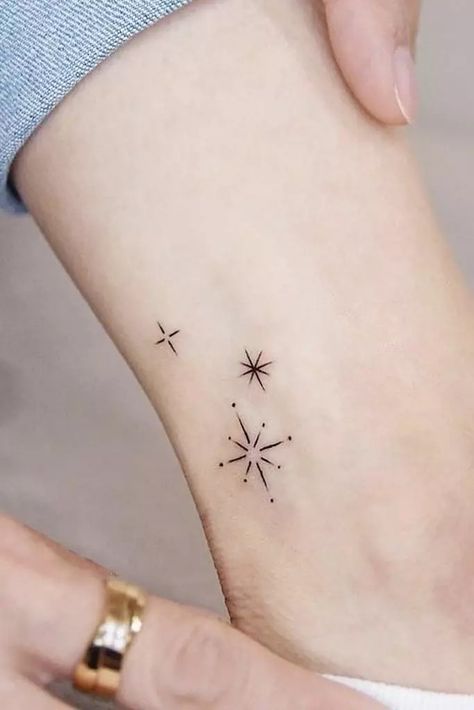 Ankle Star Tattoos For Women, Firework Tattoo, Shine Tattoo, Corpse Bride Tattoo, Promise Tattoo, Wrist Tattoo Cover Up, Light Tattoo, Brides With Tattoos, Magic Tattoo