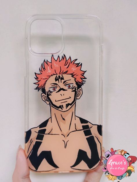 Anime Phone Cover Painting, Drawing For Phone Case, Phone Case Painting, Case Painting, Phone Case Diy Paint, Diy Phone Case Design, Grace Art, Handmade Phone Case, Merry Christmas Funny