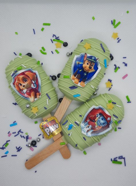 Paw Patrol Popsicles, Paw Patrol Cakesicles Ideas, Paw Patrol Cakecicles, Paw Patrol Cakesicles, Paw Patrol Cake Pop, Paw Patrol Cakepops, Paw Patrol Party Cake, Paw Patrol Cake Pops, Tropical Birthday Cake