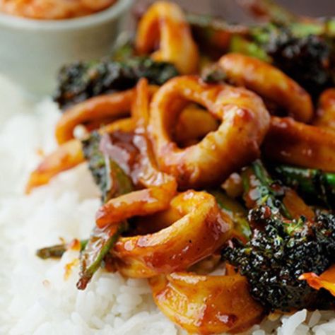 calamari_large Korean Calamari Recipes, Calamari Stir Fry, Fried Squid Calamari, Grilled Calamari Salad, Bbq Squid Grilled Calamari, Grilled Calamari Rings, Calamari Recipes, Korean Kitchen, Fried Calamari