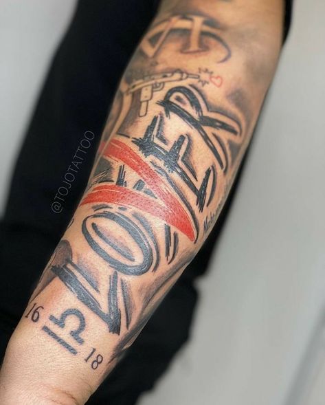 Extraordinary Tattoos, Self Made Tattoo, Calf Sleeve Tattoo, Arm Tattoos Lettering, Arm Tattoos Black, Half Sleeve Tattoo Stencils, Sleeve Tattoos For Guys, Black Men Tattoos, Rare Tattoos