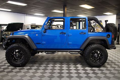 Thoughts While Driving Jeep Wrangler Sport Unlimited, Blue Jeep Wrangler, Truck Conversion, Blue Jeep, 2016 Jeep Wrangler, Wrangler Sport, Jeep Wrangler Sport, Rigid Industries, New Sports Cars