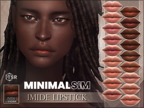 The Sims Resource - MinimalSIM - Imide Lipstick Sims 4 Cc Lipstick Natural, Sims 4 Makeup, Sims Makeup, Cc Skin, Cc Makeup, Sims Inspiration, Alpha Cc, The Sims 4 Skin, Makeup Cc