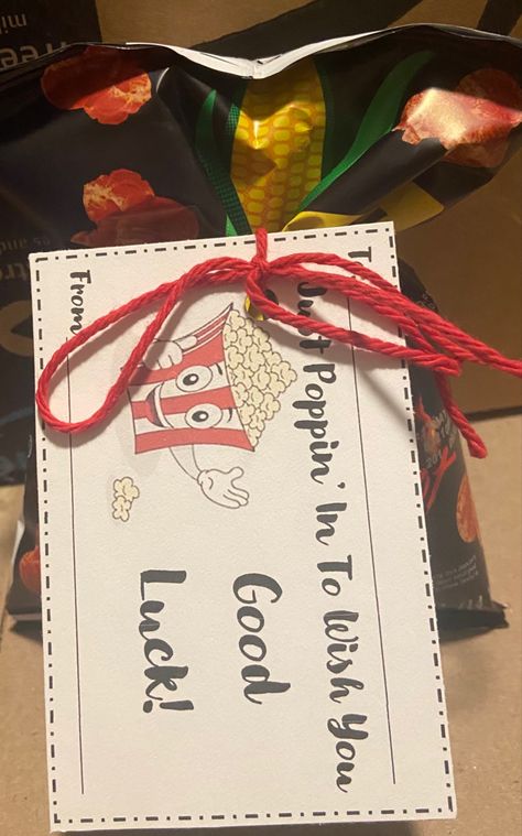 Candy Grams, Candy Popcorn, Snack Gift, Good Luck Gifts, Candy Gifts, Teacher Stuff, Popcorn, Good Luck, Theater