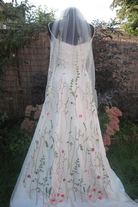 Floral Veil Wedding, Floral Wedding Veil, Floral Wedding Veils, Unique Veil, Embroidered Veil, Soft Tulle Veil, Floral Veil, Veil Length, Tulle Veil