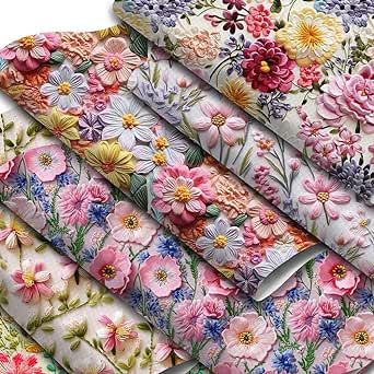 Singring 6 Pcs 7.7" X 12.9" (20 Cm X 33 Cm) Floral Printed Faux Leather Fabric Sheets for Sewing Quilting DIY Bows Earrings Making Crafts Diy Wallet, Diy Bows, Sew Ins, Diy Quilt, Printed Sheets, Leather Sheets, Faux Leather Fabric, Diy Fabric, Crafts Sewing