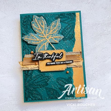 Vicki Boucher Stampin' Up! Demonstrator Australia: Artisan Design Team - All About Autumn Suite Stampin Up Artisan Design Team 2024, Stampin Up Autumn Leaves, Paper Leaf Wreath, Autumn Cards, Creative Card, Kit Ideas, Leaf Cards, Changing Leaves, Blending Brush