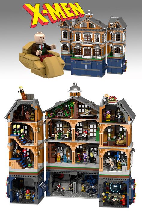 I know of 4-5 people personally who would trade a kidney for this. X-Men Mansion LEGO Build Awesome Lego, Amazing Lego Creations, Lego Worlds, Cool Lego Creations, Lego House, Lego Stuff, Lego Models, Lego Design, Lego Marvel