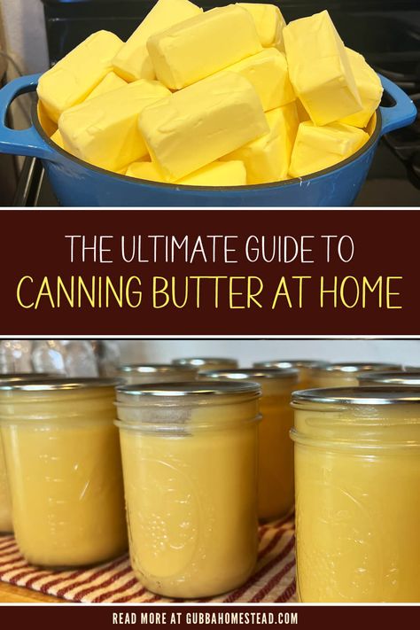 Canning Butter, Can Butter, Diy Canning, Butter Recipes Homemade, Butter At Home, How To Make Home, Canning Kitchen, Pressure Canning Recipes, Canned Butter