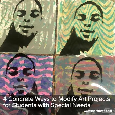 The Art of Ed - 4 Concrete Ways to Modify Art Projects for Students with Special Needs Art Projects For Special Needs, Art For Special Needs, Special Education Art, Art Projects For Students, Special Needs Activities, Special Needs Art, Diy Water Table, Elements And Principles Of Art, Adaptive Art