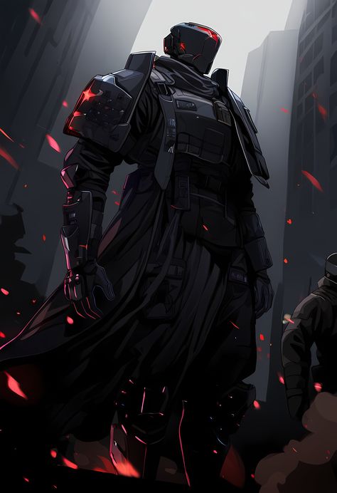 Shadow of Tomorrow, Renzo Berghs on ArtStation at https://www.artstation.com/artwork/LRwD2l Dnd Cyberpunk, Shadow Soldier, Futuristic Soldiers, Sci Fi Outfits, Ghost Army, Cloth Designs, Batman Concept, Futuristic Armor, Black Armor