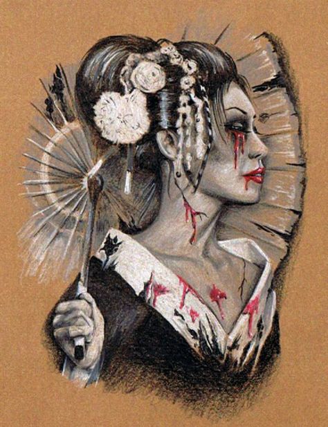 Zombie Geisha, Tattoo Left Arm, Lycoris Radiata, Geisha Tattoo, Fashion Halloween, The Day Of The Dead, Japanese Tattoo, Day Of The Dead, 3d Design