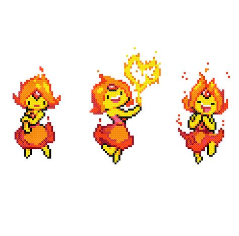 Princess Cross Stitch, Adventure Time Flame Princess, Flame Princess, Arte 8 Bits, 8bit Art, Cool Pixel Art, Perler Bead Templates, Pixel Art Characters, Pixel Design