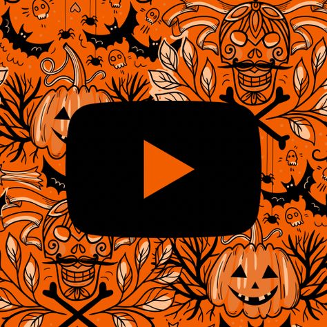 Halloween App Icons Youtube, Halloween Youtube Icon, Spooky Phone Icon, Halloween Phone Icon, Halloween Ios Icons, Spooky App Icons, Phone Home Screen Layout, Free Fall Aesthetic App Icons, Halloween Iphone Wallpapers