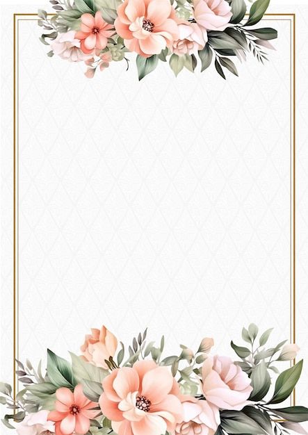 Vector peach pink and white invitation b... | Premium Vector #Freepik #vector #flower-green #flower-vintage #art-flower #floral-vintage White Invitation Background, Vector Flower Design, Bouquet Watercolor Painting, Flor Vector, Watercolor Flower Invitation, Color Durazno, Color Melon, Graphic Flowers, Vintage Floral Backgrounds