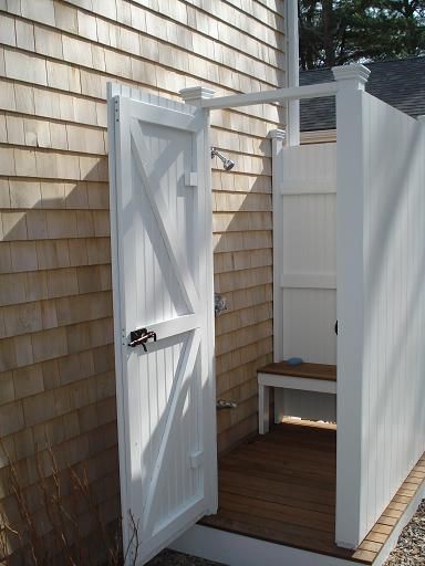 outdoor shower. necessary. Outside Showers, Outdoor Shower Enclosure, Outdoor Showers, Pool Shower, Shore House, Outdoor Bathrooms, Coastal Cottage, Outdoor Shower, Shower Enclosure