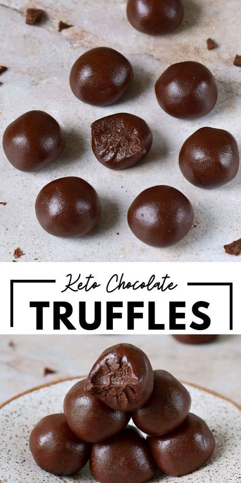 These 5-ingredient keto truffles combine peanut butter, sugar-free chocolate, and coconut flour - making for a delicious low-carb snack or dessert! Best of all, these peanut butter chocolate fat bombs are also paleo, gluten-free, dairy-free, vegan, and no-bake! #ketotruffles #chocolatetruffles #ketofatbombs #fatbombs #chocolateballs #peanutbuttertruffles #vegandessert #elasrecipes | elavegan.com Keto Truffles, Truffles Chocolate, Almond Butter Recipes, Calorie Snacks, Chocolate And Coconut, Peanut Butter Truffles, Sugar Free Candy, Butter Recipes, High Fat Foods