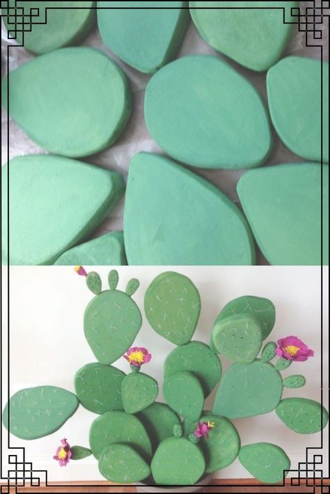 Diy Cactus Balloon Sculpture, Papier Mache Cactus, Giant Cactus Diy, How To Make Cactus Decorations, Diy Fake Cactus, How To Make A Cactus, Desert Classroom Decor, Diy Desert Decor, Paper Mache Cactus