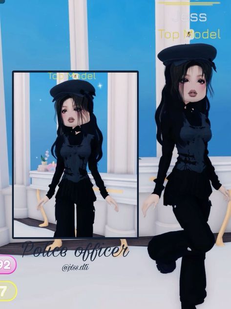 Police Dti Outfit, Dti Roblox Police Officer Or Thief Theme, Dress To Impress Police Officer, Police Dress To Impress, Prisoner Dress To Impress, Dress To Impress Police Officer Or Thief, Dress To Impress Prisoner Or Cop, Prisoner Or Cop Outfit Dress To Impress, Police Officer Outfit