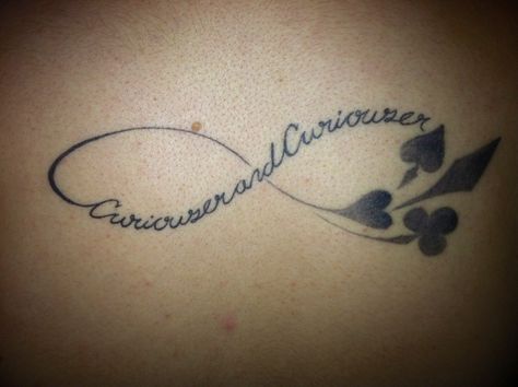 Neat Literary Tattoos | The Bewildered 20-Something Writer Curiouser And Curiouser Tattoo, Book Related Tattoos, Tattoos Inspired By Books, Writer Tattoo, Pictures Of Tattoos, Many Tattoos, Alice In Wonderland Quote, Bird Outline, Curiouser And Curiouser