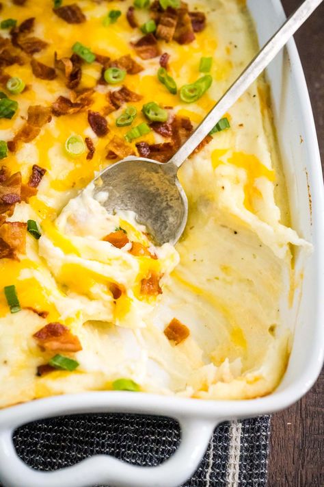 Slow Cooker Baked Mashed Potato Casserole, Instant Mashed Potato Recipes, Easy Loaded Mashed Potatoes, Best Sausage Gravy Recipe, Twice Baked Mashed Potatoes, Mashed Potato Casserole Recipes, Loaded Potato Casserole, Loaded Mashed Potato Casserole, Loaded Baked Potato Casserole