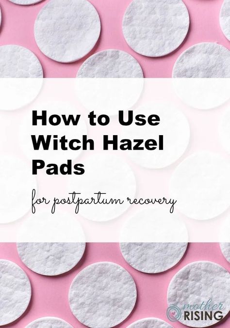 Witch hazel pads for postpartum recovery are a soothing and effective way to heal the body after birth.  Witch hazel is an astringent that can reduce inflammation caused by common end of pregnancy symptoms and postpartum complaints like hemorrhoids, bruising, tearing, and stitches. #pregnancy #postpartum #tearing #hemorrhoids #childbirth #birth #thirdtrimester #hospitalbag #labor #delivery #motherrising Witch Hazel Pads, Best Pads For Postpartum, Tucks Pads, Pregnancy Routine, Maternity Pads, Pregnancy Hacks, Inflammation Causes, Labor Delivery, Pregnancy Months