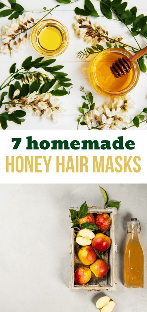 I wanted to make my hair healthier while promoting growth, and honey hair masks made a huge difference! These are 7 recipes for homemade hair masks I tried. #honey #hairmasks #hairgrowth Lemon Juice Hair, Homemade Hair Mask Recipes, Homemade Hair Masks, Best Diy Hair Mask, Olive Oil Hair Mask, Honey Hair Mask, Apple Cider Vinegar For Hair, Hair Mask Recipe, Mask Recipes