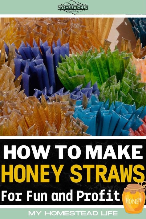 Honey Straws, Honey Bee Pollen, Snack On The Go, Diy Straw, Beekeeping For Beginners, Raising Bees, Honey Diy, Honey Sticks, On The Go Snacks