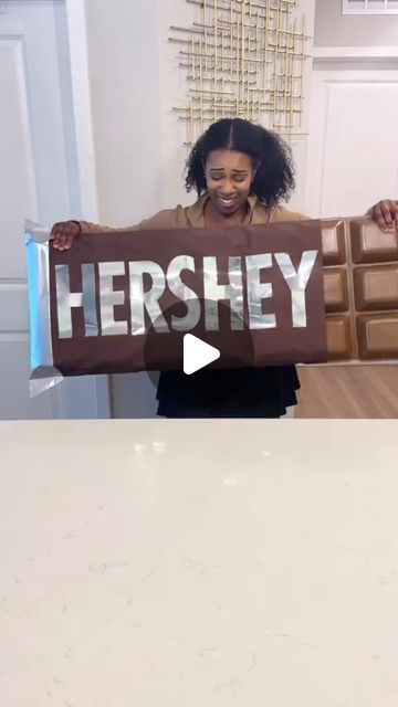 Waverly on Instagram: "Another throw back to when I made my #gianthersheybar @hersheys ! I’ve improved my technique especially on the wrapper since then so I need to do an updated video and yes these are available on my Etsy 🥰 #giantchocolate #giantchocolatebar #hersheys #giantcandy #partyprops #foodart #diy" Chocolate Bar Decorations, Chocolate Table, Hershey Bar Wrappers, Hershey Candy Bars, Hershey Chocolate Bar, Giant Chocolate, Diy Props, Giant Candy, Hershey Bar