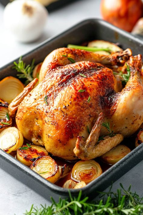 Easy Roast Chicken Whole, Christmas Roast Chicken, Chicken Pillard, Roast Chicken With Stuffing, Roasted Stuffed Chicken, Stuffed Roasted Chicken, Farmhouse Dinner, Chicken Rotisserie, Classic Roast