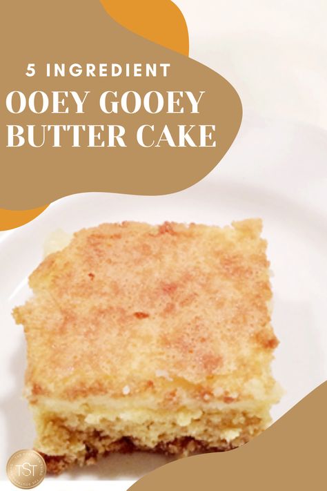 Easy 5 Ingredient Ooey Gooey Butter Cake Recipe inspired by Paula Dean Easy Gooey Butter Cake Recipe, Bbq Cake, Ooey Gooey Butter Cake, Gooey Cake, Gooey Butter, Gooey Butter Cake, Cake Recipes Easy Homemade, Butter Cake Recipe, Dump Cake Recipes