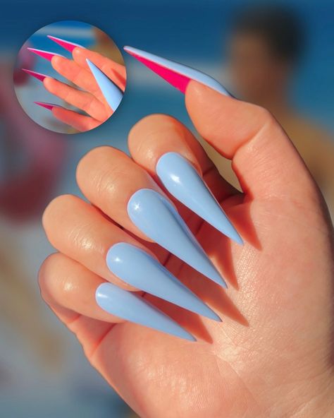 Nails With Hot Pink, Alcohol Cleanse, 22 Nails, Pastel Blue Nails, Pink Stiletto Nails, Pink Bottoms, Cleansing Pads, Matte Nails Design, Dope Nail Designs