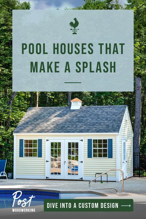 Pool House Bathroom, Pool Toy Storage, Pool Building, Pool Shed, Pool Toy, Studio Shed, Pool House Plans, England Homes, We Shed