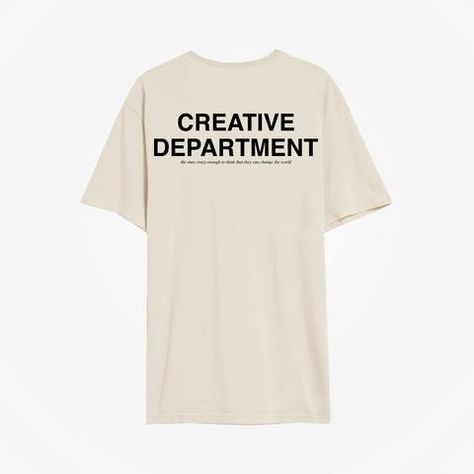 Creative Department Creative Department Tshirt, Business Tshirt Design Ideas, Minimalist Tshirt Design, Minimal Shirt Design, Minimalist Tshirt, Creative Department, Desain Ui, Concept Stores, Portfolio Book