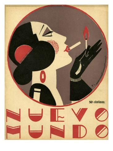 size: 24x18in Giclee Print: Nuevo Mundo, Magazine Cover, Spain Art Print : Vintage 1920s Poster, Advertising Archives, Vintage Music Posters, Art Deco Illustration, Vintage Poster Design, Retro Art Deco, Deco Poster, Design Brochure, Art Deco Posters