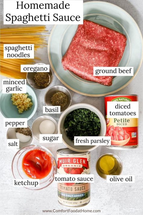 Put down that glass jar of store-bought spaghetti sauce and take a chance at making your own! Making your own meat sauce can be overwhelming, but it's worth it when you see how much money you save, and it tastes ten times better. Try my homemade spaghetti sauce recipe, and you'll never go back to store-bought again! Speggetti Sauce Recipe Meat, Home Made Spaghetti Sauce, Ground Beef And Tomatoes, The Best Spaghetti Sauce, Best Homemade Spaghetti Sauce, Best Spaghetti Sauce, Homemade Spaghetti Sauce Recipe, Spaghetti With Ground Beef, Steak Dinner Recipes