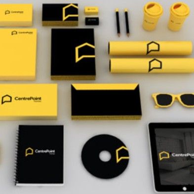 Property Developer Branding, Black And Yellow Branding, Yellow Brand Identity, Black And Gold Brand Identity, Black And Yellow Business Cards, Letterhead Business, Logo Presentation, Id Card Template, Logo Shapes