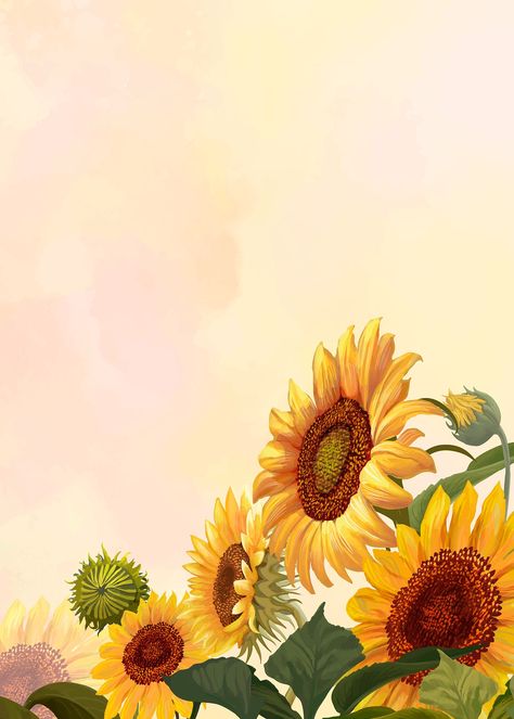 Hand drawn sunflower on a yellow background vector | premium image by rawpixel.com Hand Drawn Sunflower, Drawn Sunflower, Sunflower Drawing, Sunflowers Background, Hand Images, Theme Wall, Free Hand Drawing, Blue Sky Background, Sunflower Wallpaper