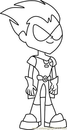 Teen Titans Coloring Pages, Robin Coloring Pages, Teen Titans Drawings, Robin Teen Titans, Free Coloring Pages For Kids, Superhero Coloring, Easy Cartoon Drawings, Disney Art Drawings, Easy Drawings For Kids