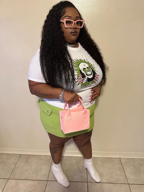 Outfits Summer Black Women, Plus Size Baddie Outfits Summer, Plus Size Birthday Outfits, Girl Outfits Summer, Baddie Outfits Summer, Chubby Girl Outfits, Summer Black Women, Chubby Style, Curvy Girl Outfits Summer