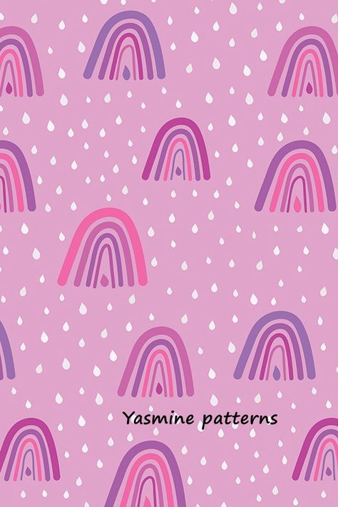 pink and purple boho rainbow pattern with white raindrops Purple Boho Rainbow, Boho Rainbow Wallpaper, Boho Rainbows, Purple Rainbow, Rainbow Wallpaper, Pink Rainbow, Nursery Wallpaper, Perfect Birthday Gift, Boho Rainbow