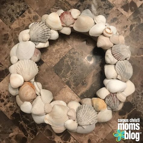 How to Make a Gorgeous Seashell Wreath for Under $5! White Grapevine Wreath, Painted Bricks Crafts, Brick Crafts, Wreath Wall Art, Straw Wreath, Seashell Wreath, Shell Wreath, Nautical Wreath, Heart Shaped Wreaths