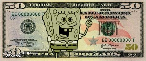 spongebob 50 dollar bill Spongebob Dollar, 50 Dollar Bill, Dollar Bill, Spongebob Squarepants, Comics, Quick Saves, Art