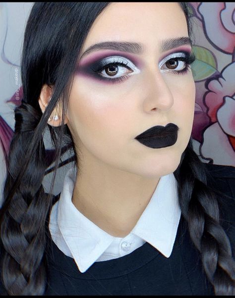 Wednesday Addams Wednesday Make Up Halloween, Merlina Adams Makeup, Wednesday Adam’s Makeup, Wednesday Face Paint, Wednesday Adams Make Up Look, Wensday Makeup, Wednesday Addams Makeup Ideas, Wednesday Adam’s, Wednesday Makeup Look