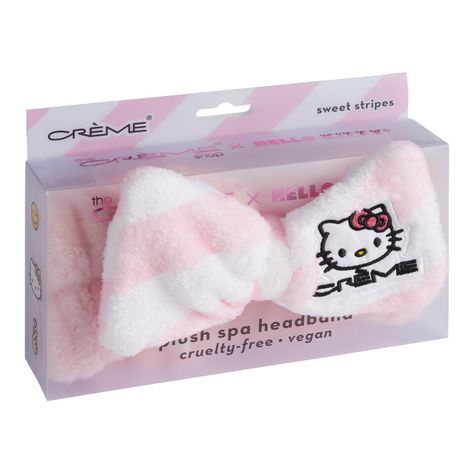 Creme Shop Hello Kitty Plush Spa Headband with Bow - World Market Hello Kitty Headband, The Creme Shop Hello Kitty, Creme Shop Hello Kitty, Kitty Headband, Macaron Lip Balm, Shop Hello Kitty, Headband With Bow, The Creme Shop, Creme Shop