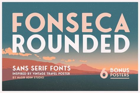 Fonseca Rounded +BONUS RETRO POSTERS by Nasir Udin on @creativemarket Spanish Font, Art Deco Fonts, Vintage Design Style, Round Font, Art Deco Font, Deco Font, Retro Posters, Poster Fonts, Luxury Branding Design