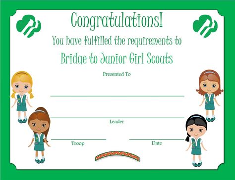 Bridging To Juniors, Daisy To Brownie Bridging Ideas, Brownie To Junior Bridging Certificate Free, Daisy To Brownie Bridging Ceremony, Girl Scout Leader Binder Free Printable, Scout Quotes, Daisy To Brownie Bridging Certificate, Girl Scout Leader Binder, Junior Girl Scout Badges