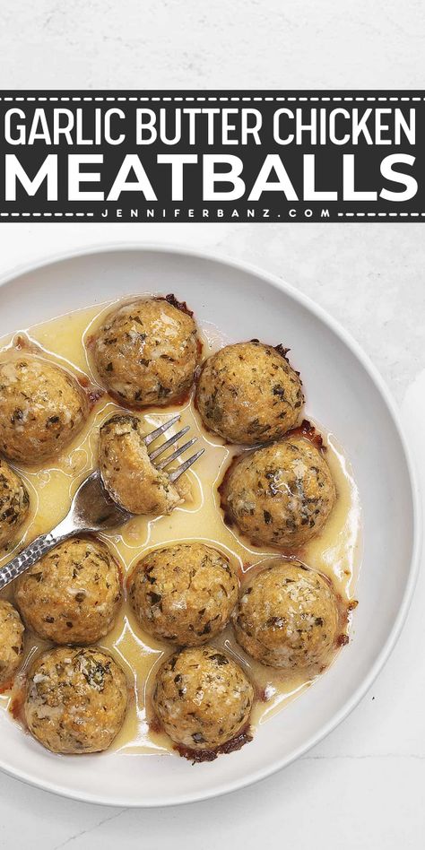 Meatballs are such an underrated dinner, in my opinion. These garlic butter meatballs are so full of flavor and very simple to make. Garlic Butter Chicken Meatballs, Easy Garlic Butter Chicken, Garlic Butter Meatballs, Best Meatball Recipe, Butter Chicken Meatballs, Butter Meatballs, Ground Chicken Meatballs, Easy Garlic Butter, Keto Meat