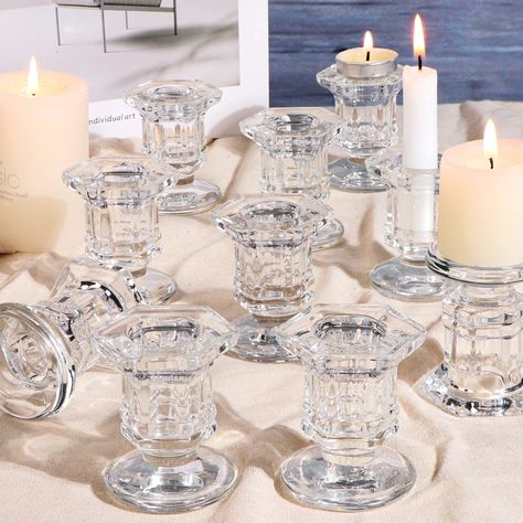 Small Glass Candle Holders, Gold Votive Candle Holders, Gold Votive Candles, Clear Candle Holders, Centerpiece Home, Clear Glass Candle Holders, Clear Candles, Tall Candle Holders, Glass Candlestick Holders